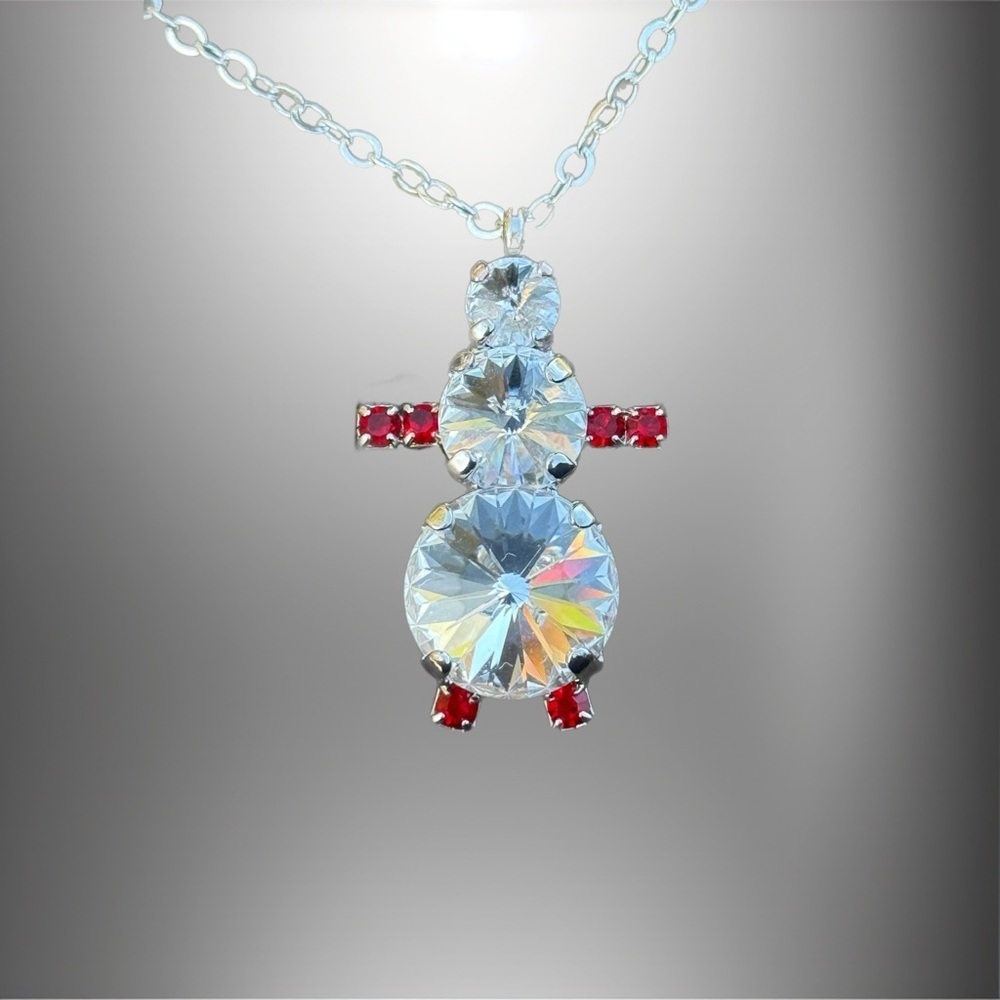 Snowman Necklace with Genuine Swarovski Crystals